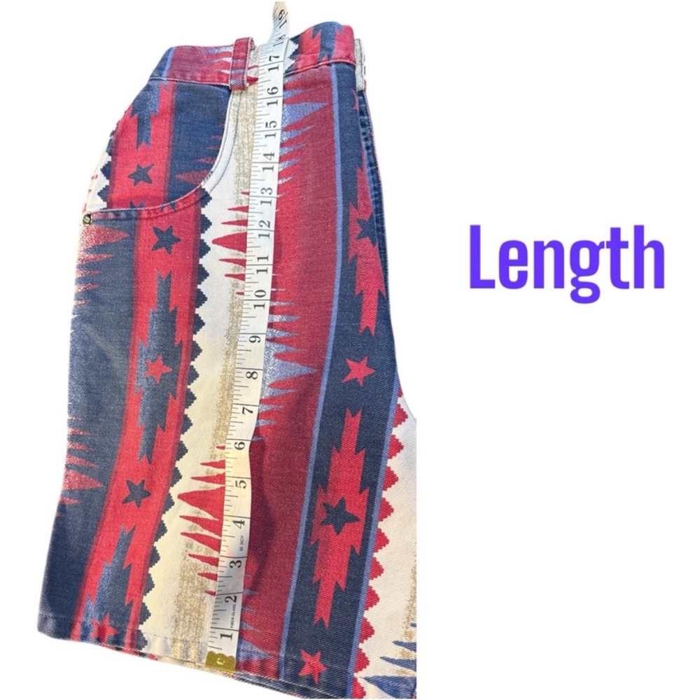 Vintage High Waisted Southwest Tribal Western Y2K Star Stripe Shorts size 7 - Picture 3 of 10